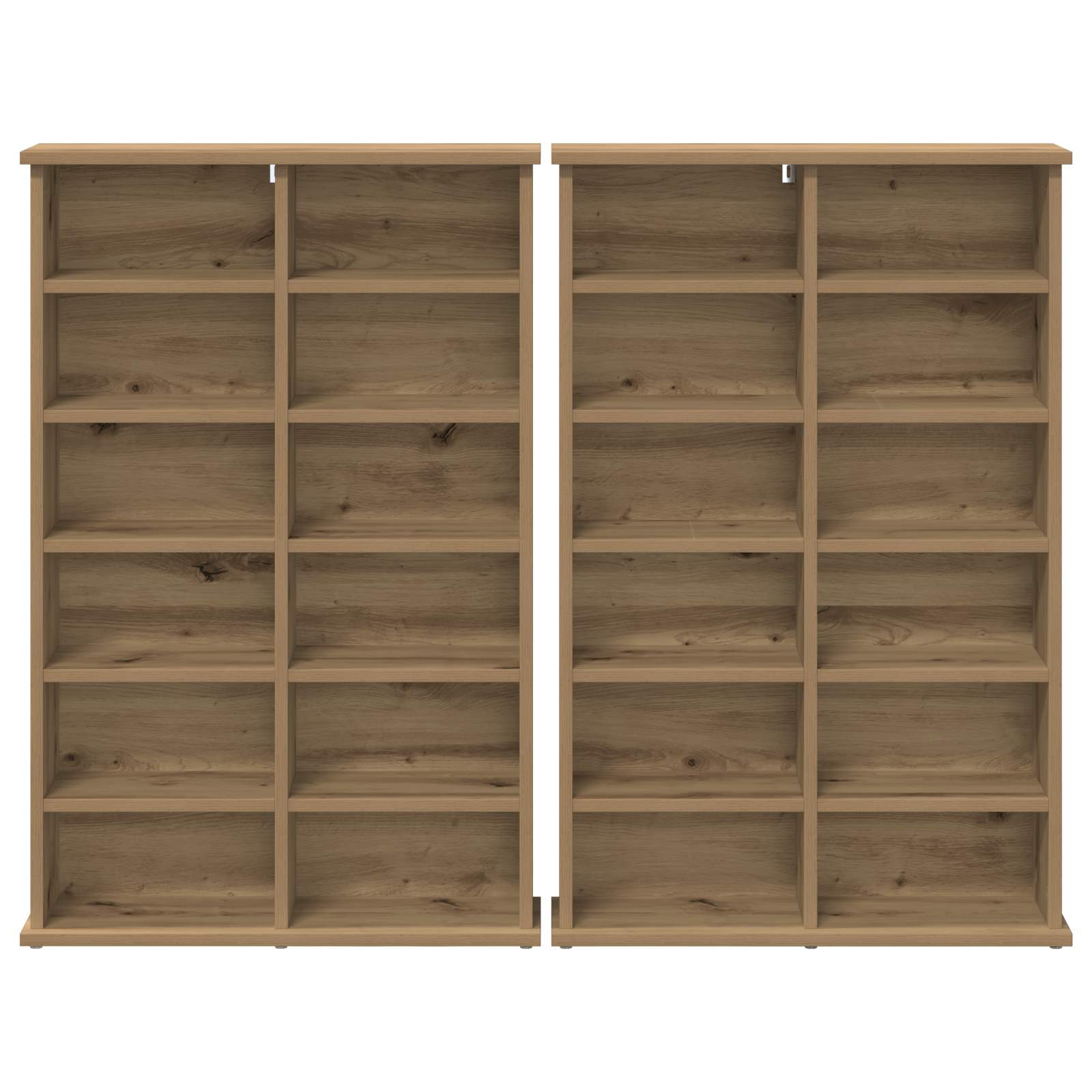 vidaXL Kabinet na płyty CD 2 szt. Dąb artisan 60 x 17 x 92 cm