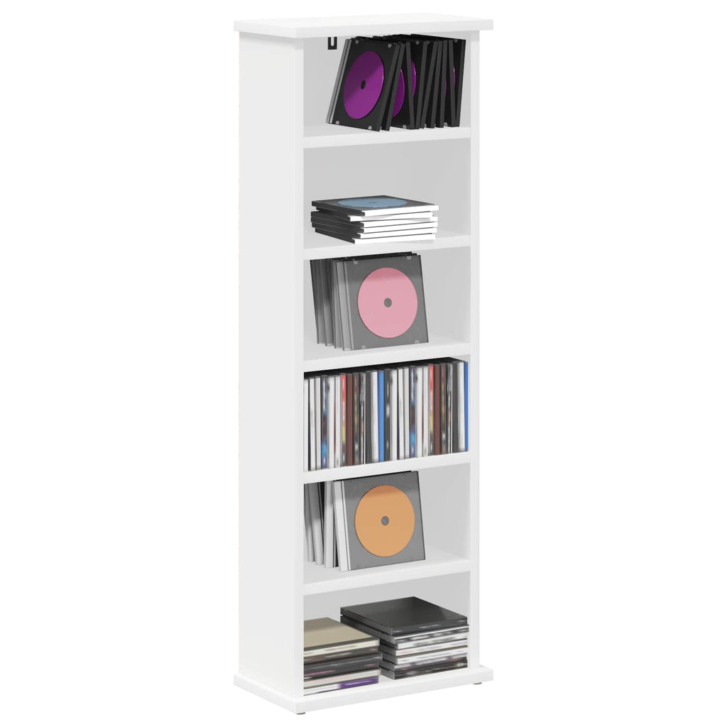 vidaXL Kabinet na płyty CD Biały 60 x 17 x 92 cm Drewno inżynieryjne