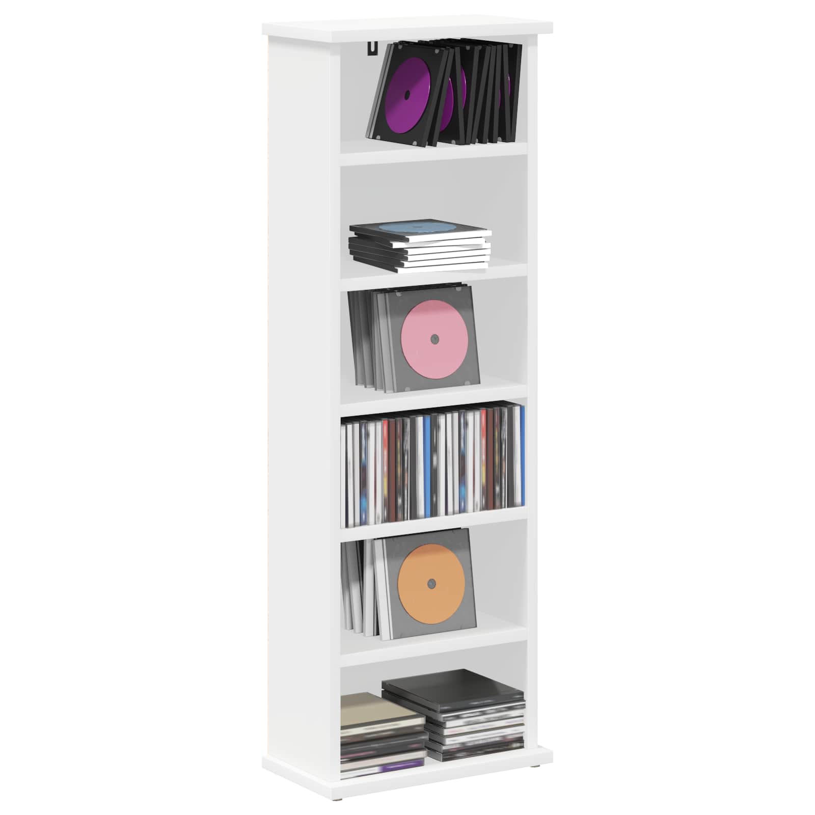 vidaXL Kabinet na płyty CD Biały 60 x 17 x 92 cm Drewno inżynieryjne