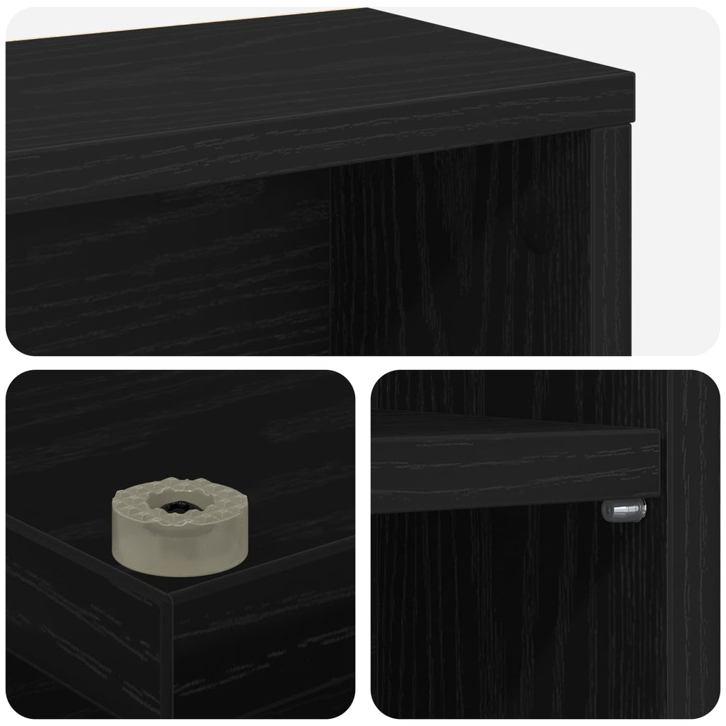 vidaXL Kabinet na płyty CD Czarny dąb 60 x 17 x 92 cm