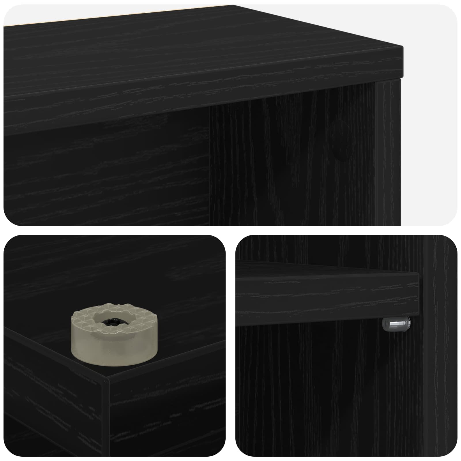 vidaXL Kabinet na płyty CD Czarny dąb 60 x 17 x 92 cm
