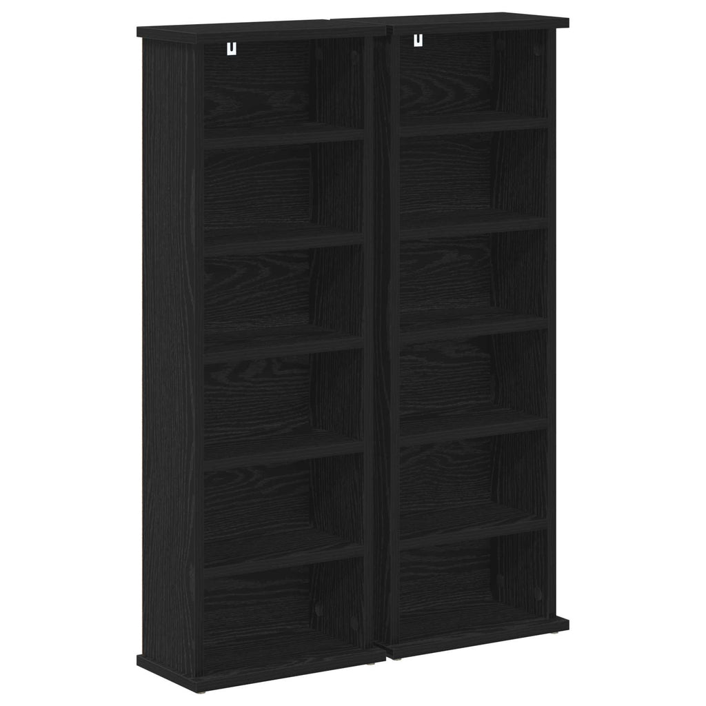 vidaXL Kabinet na płyty CD 2 szt. Czarny dąb 60 x 17 x 92 cm