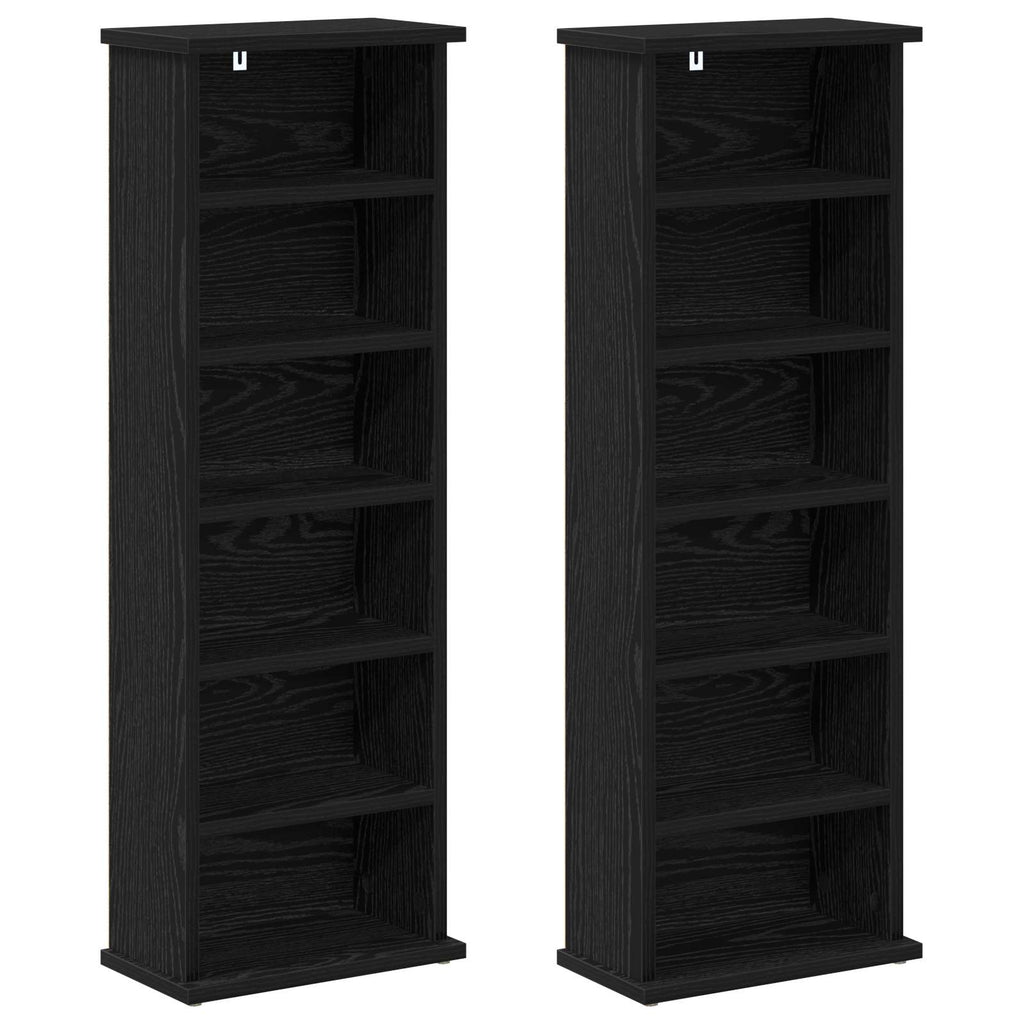 vidaXL Kabinet na płyty CD 2 szt. Czarny dąb 60 x 17 x 92 cm