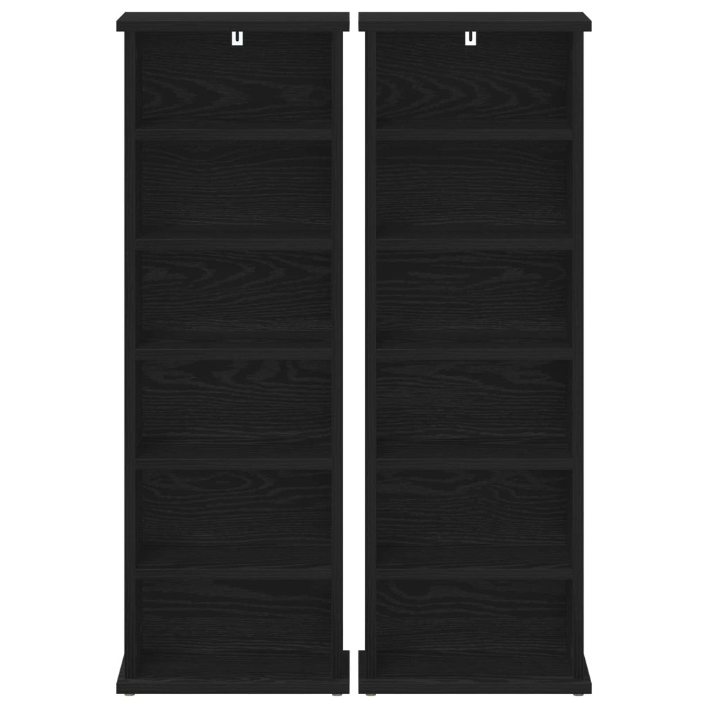 vidaXL Kabinet na płyty CD 2 szt. Czarny dąb 60 x 17 x 92 cm