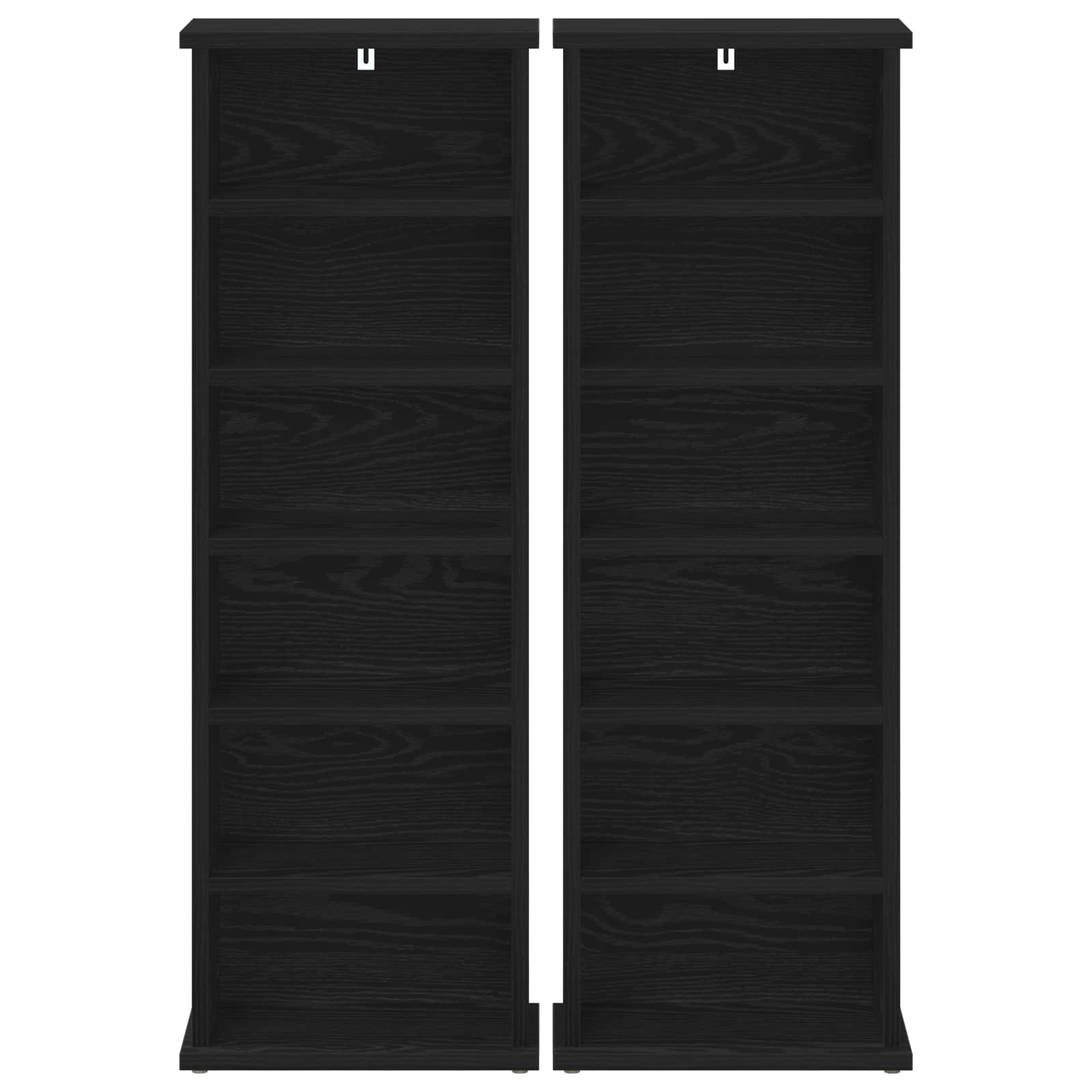 vidaXL Kabinet na płyty CD 2 szt. Czarny dąb 60 x 17 x 92 cm