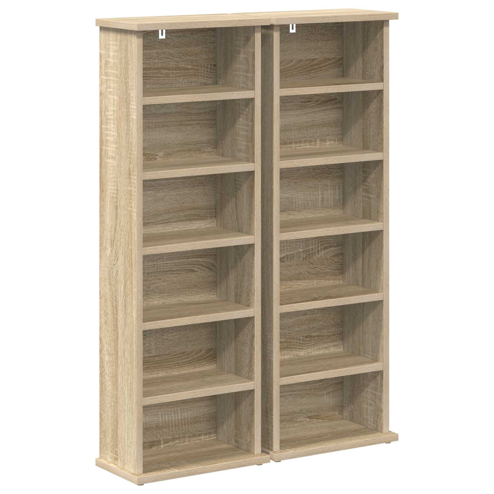 vidaXL Kabinet na płyty CD 2 szt. dąb Sonoma 60 x 17 x 92 cm