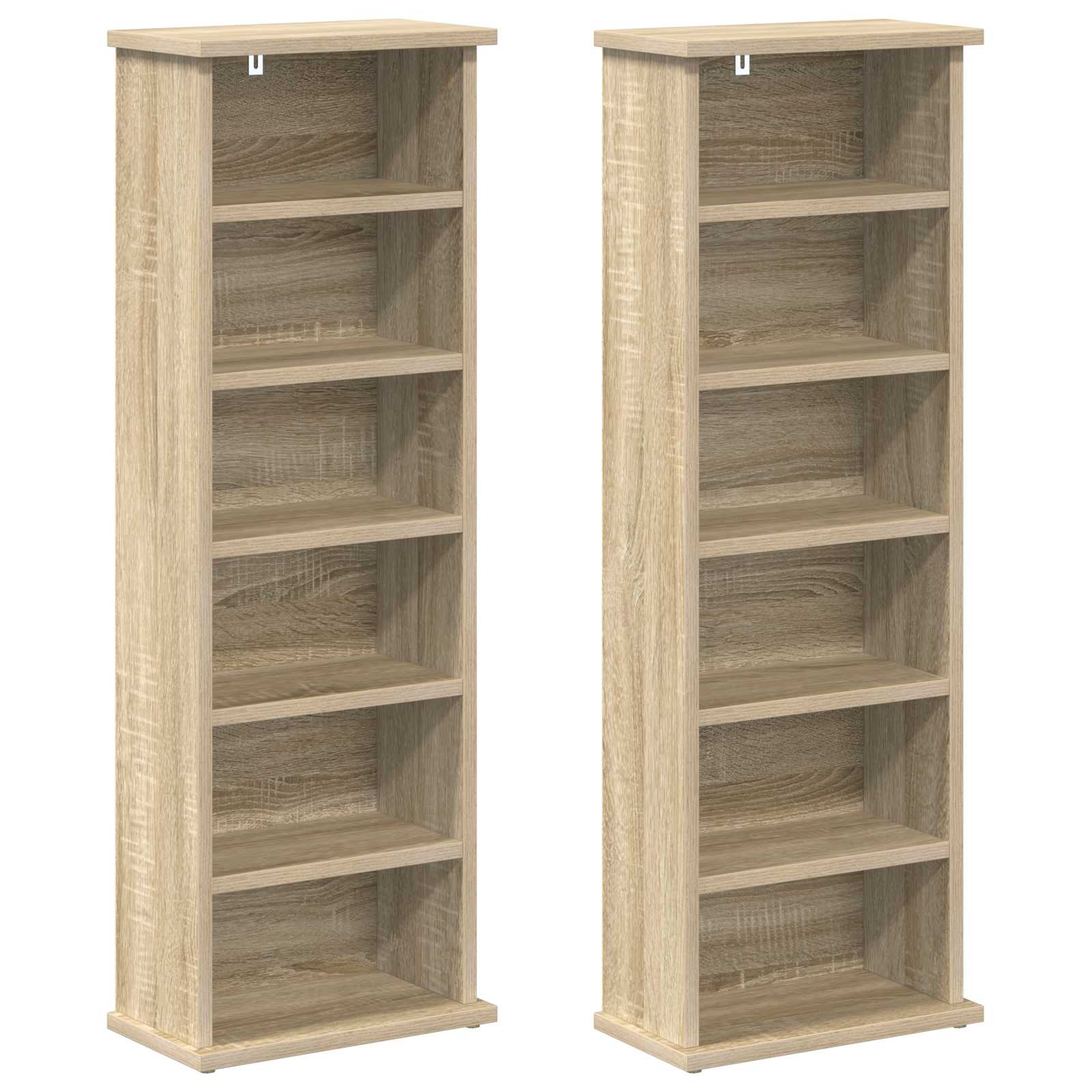 vidaXL Kabinet na płyty CD 2 szt. dąb Sonoma 60 x 17 x 92 cm
