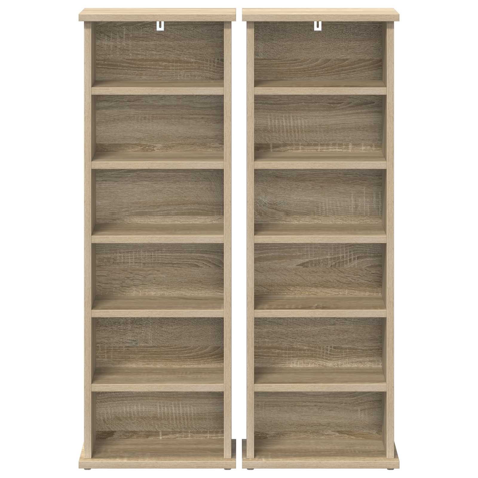 vidaXL Kabinet na płyty CD 2 szt. dąb Sonoma 60 x 17 x 92 cm