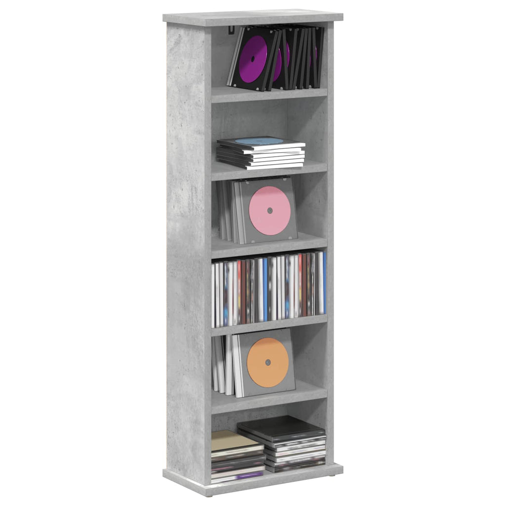 vidaXL Kabinet na płyty CD Betonowy szary 60 x 17 x 92 cm
