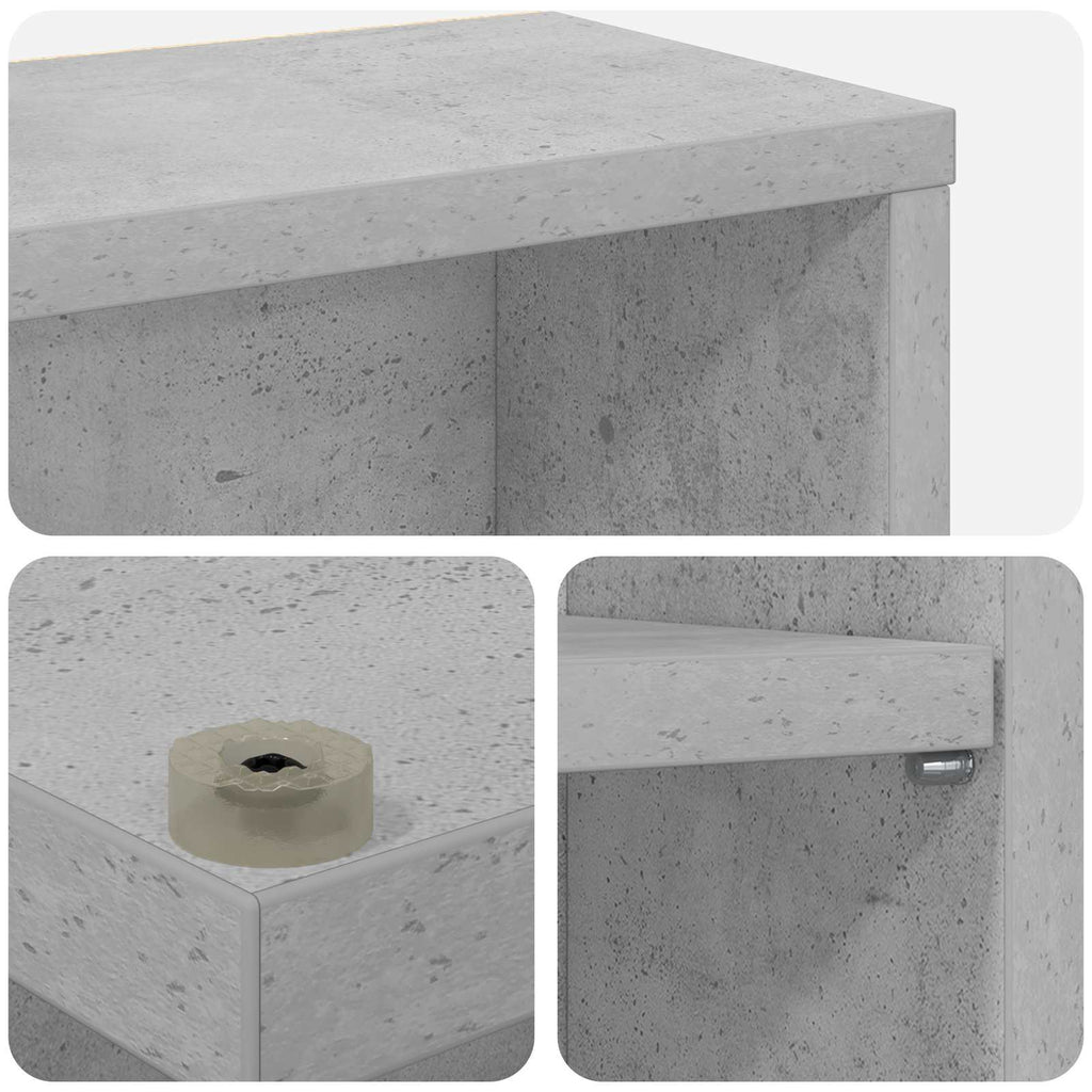 vidaXL Kabinet na płyty CD 2 szt. Betonowy szary 60 x 17 x 92 cm