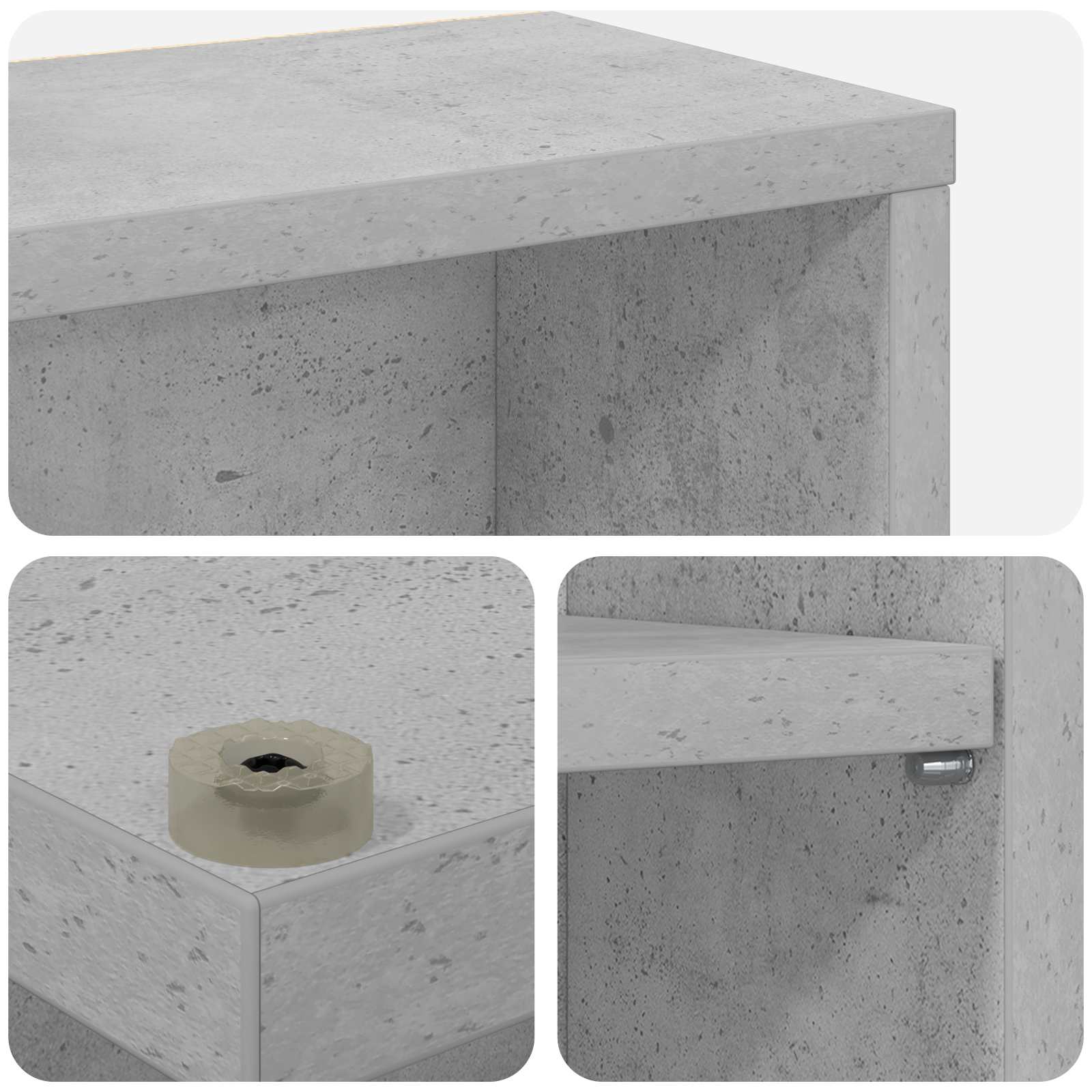 vidaXL Kabinet na płyty CD 2 szt. Betonowy szary 60 x 17 x 92 cm