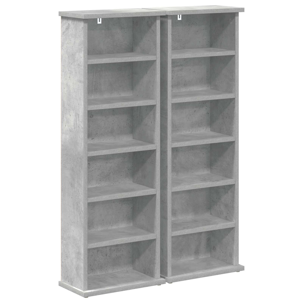 vidaXL Kabinet na płyty CD 2 szt. Betonowy szary 60 x 17 x 92 cm