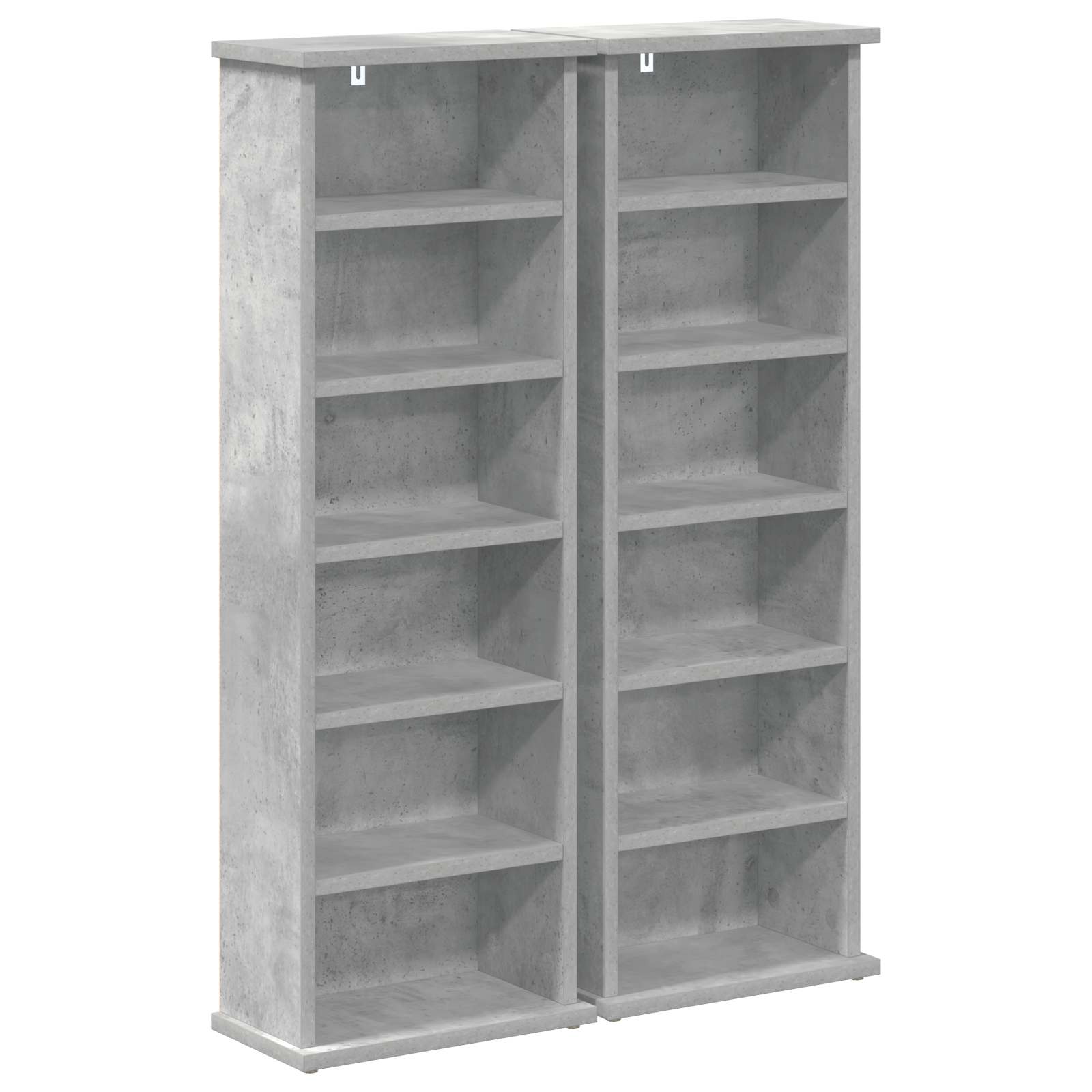 vidaXL Kabinet na płyty CD 2 szt. Betonowy szary 60 x 17 x 92 cm