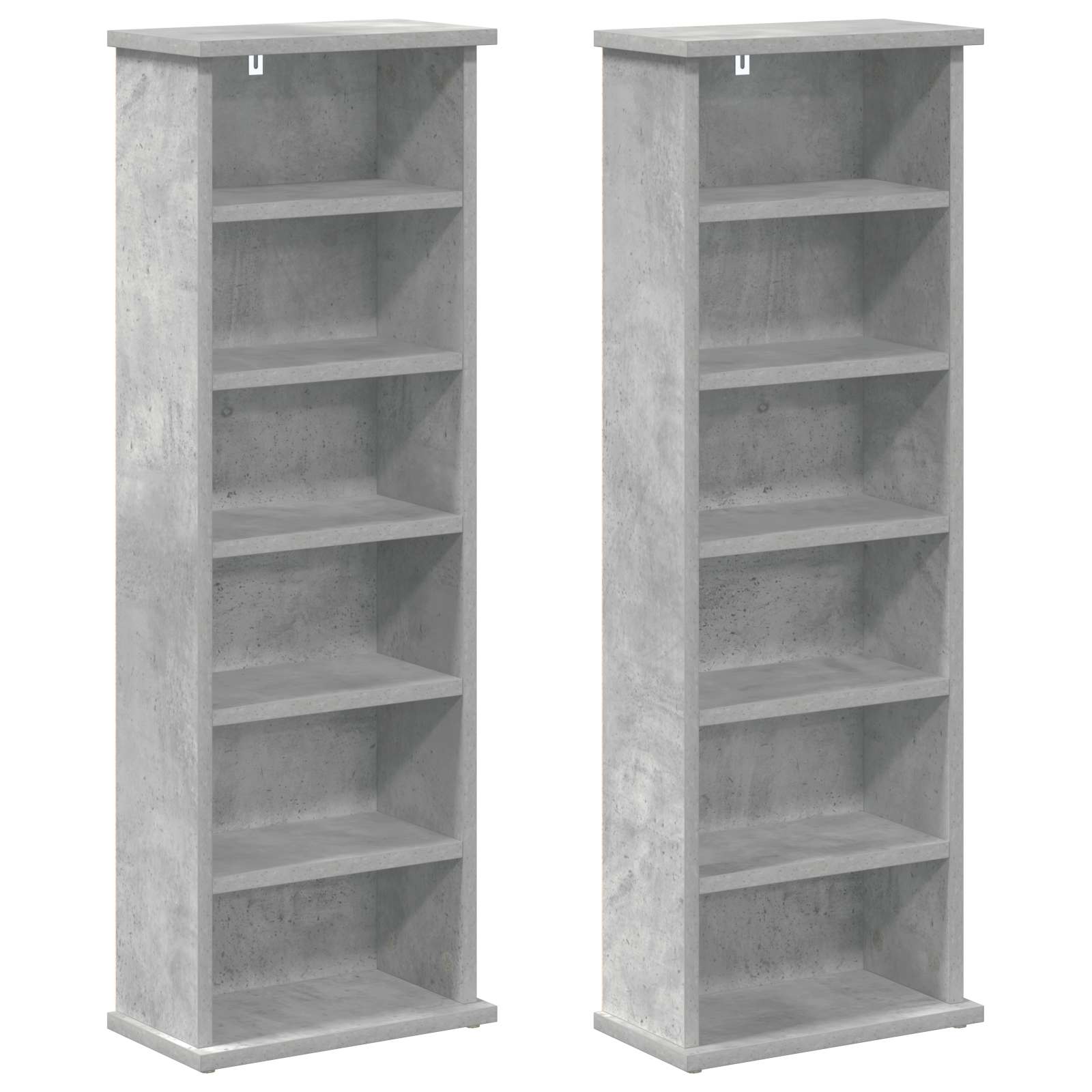 vidaXL Kabinet na płyty CD 2 szt. Betonowy szary 60 x 17 x 92 cm