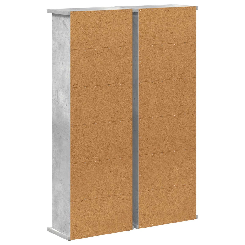 vidaXL Kabinet na płyty CD 2 szt. Betonowy szary 60 x 17 x 92 cm