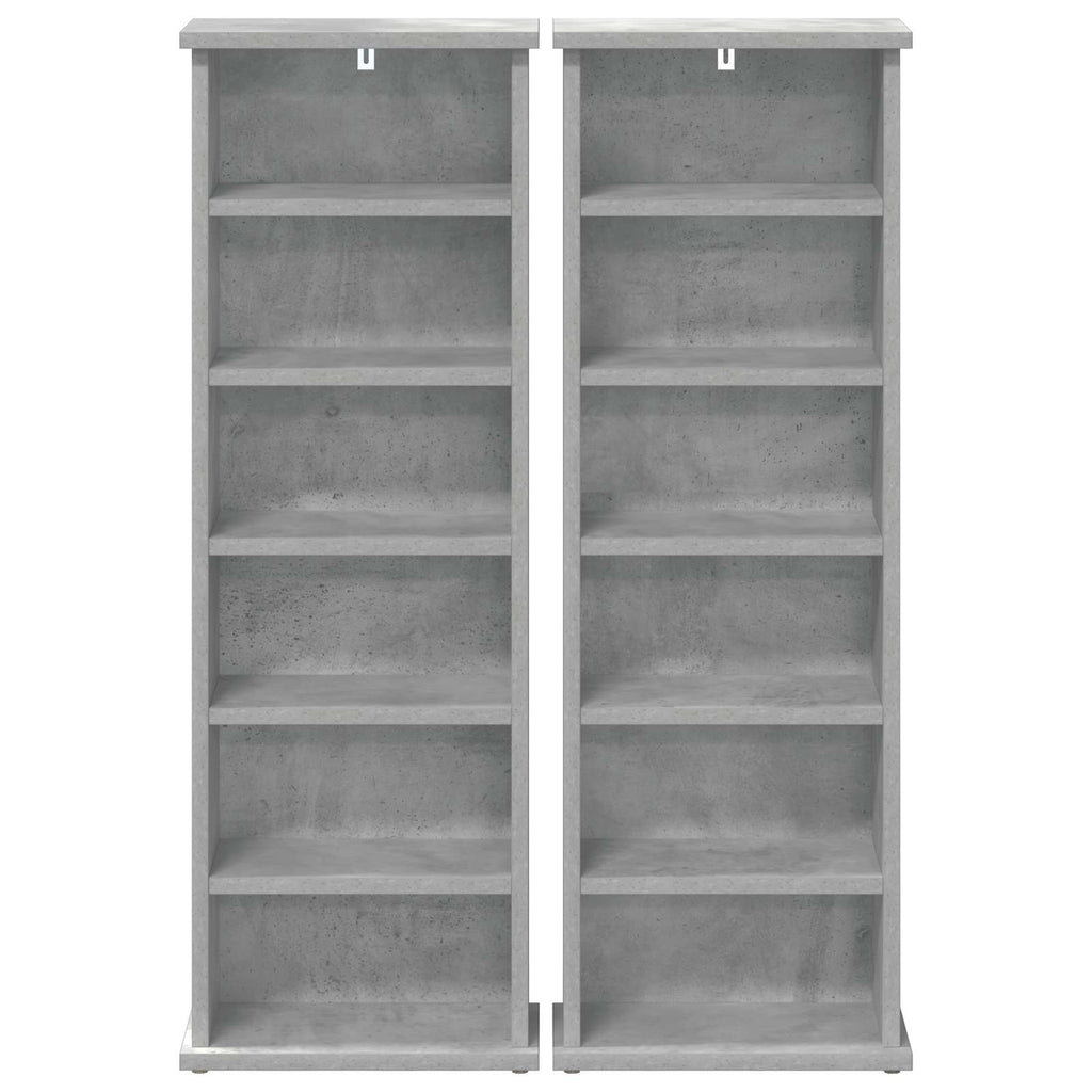 vidaXL Kabinet na płyty CD 2 szt. Betonowy szary 60 x 17 x 92 cm