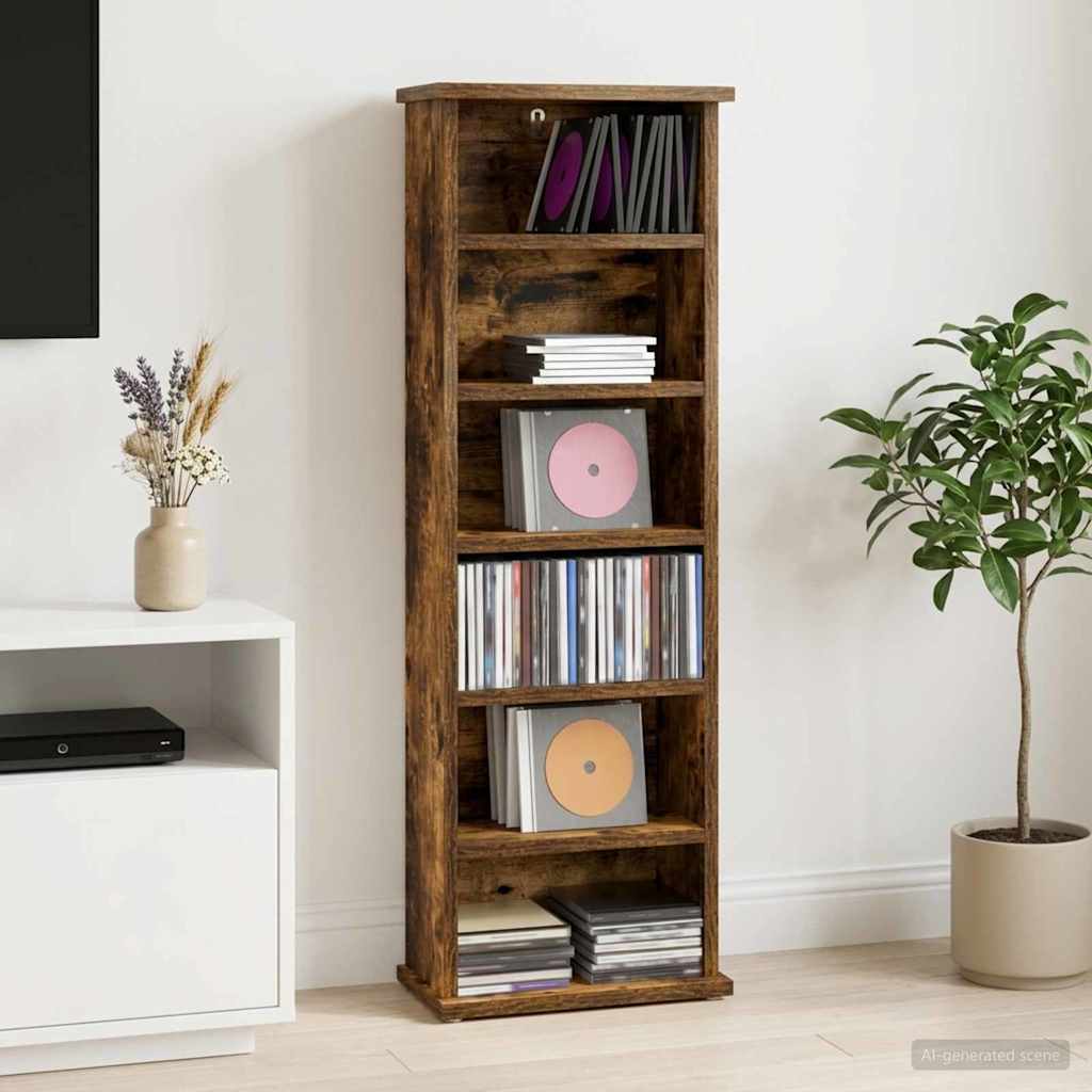 vidaXL Kabinet na płyty CD Dąb wędzony 60 x 17 x 92 cm