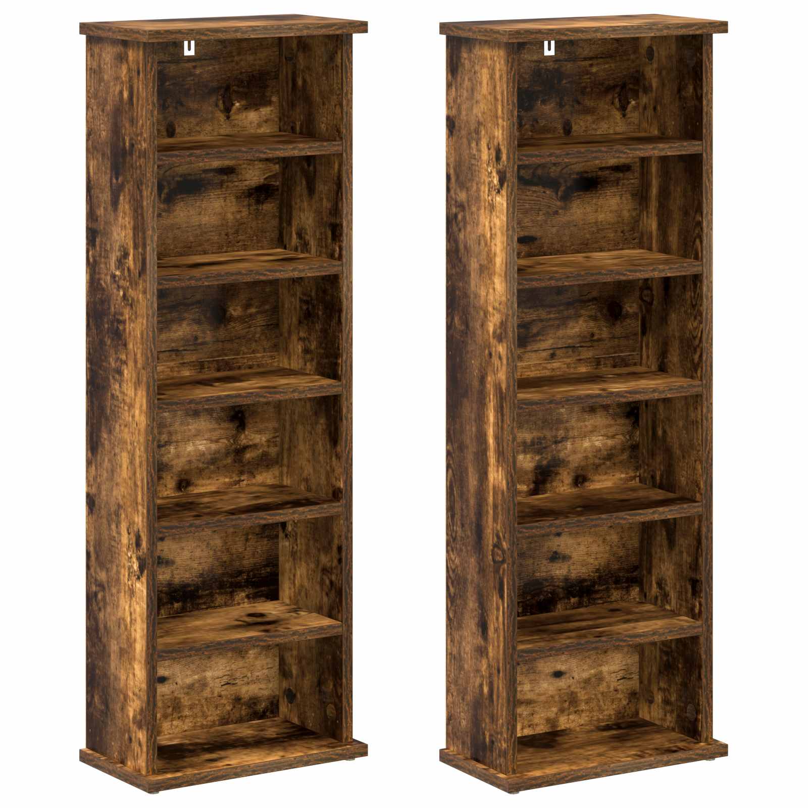 vidaXL Kabinet na płyty CD 2 szt. Dąb wędzony 60 x 17 x 92 cm