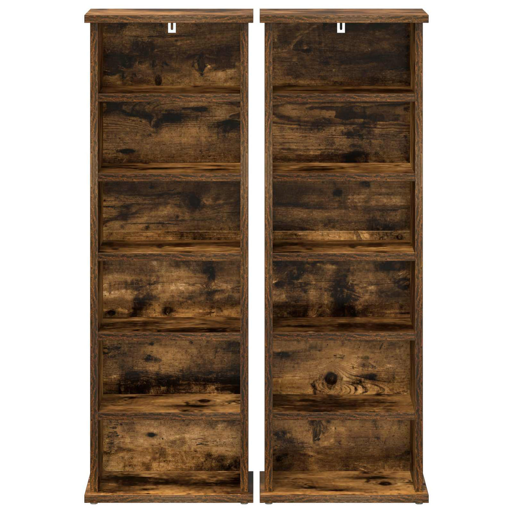 vidaXL Kabinet na płyty CD 2 szt. Dąb wędzony 60 x 17 x 92 cm