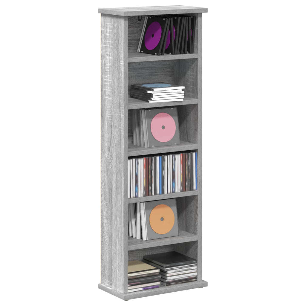 vidaXL Kabinet na płyty CD Szary Sonoma 60 x 17 x 92 cm