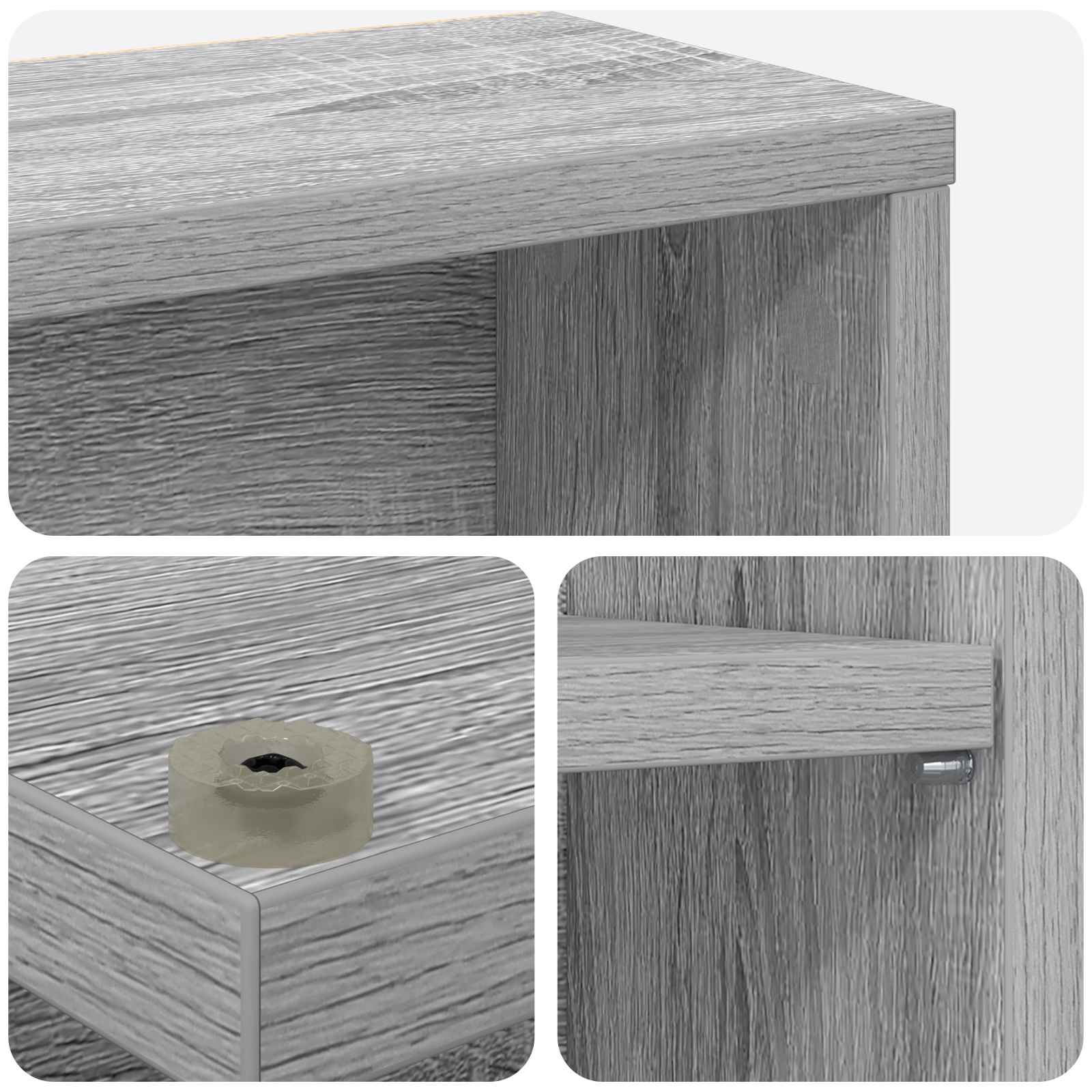 vidaXL Kabinet na płyty CD 2 szt. Szary Sonoma 60 x 17 x 92 cm