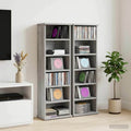 vidaXL Kabinet na płyty CD 2 szt. Szary Sonoma 60 x 17 x 92 cm
