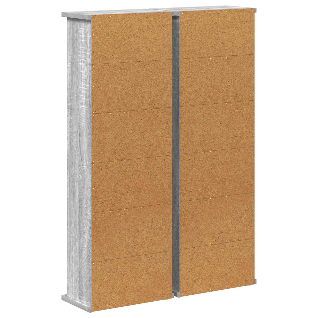 vidaXL Kabinet na płyty CD 2 szt. Szary Sonoma 60 x 17 x 92 cm