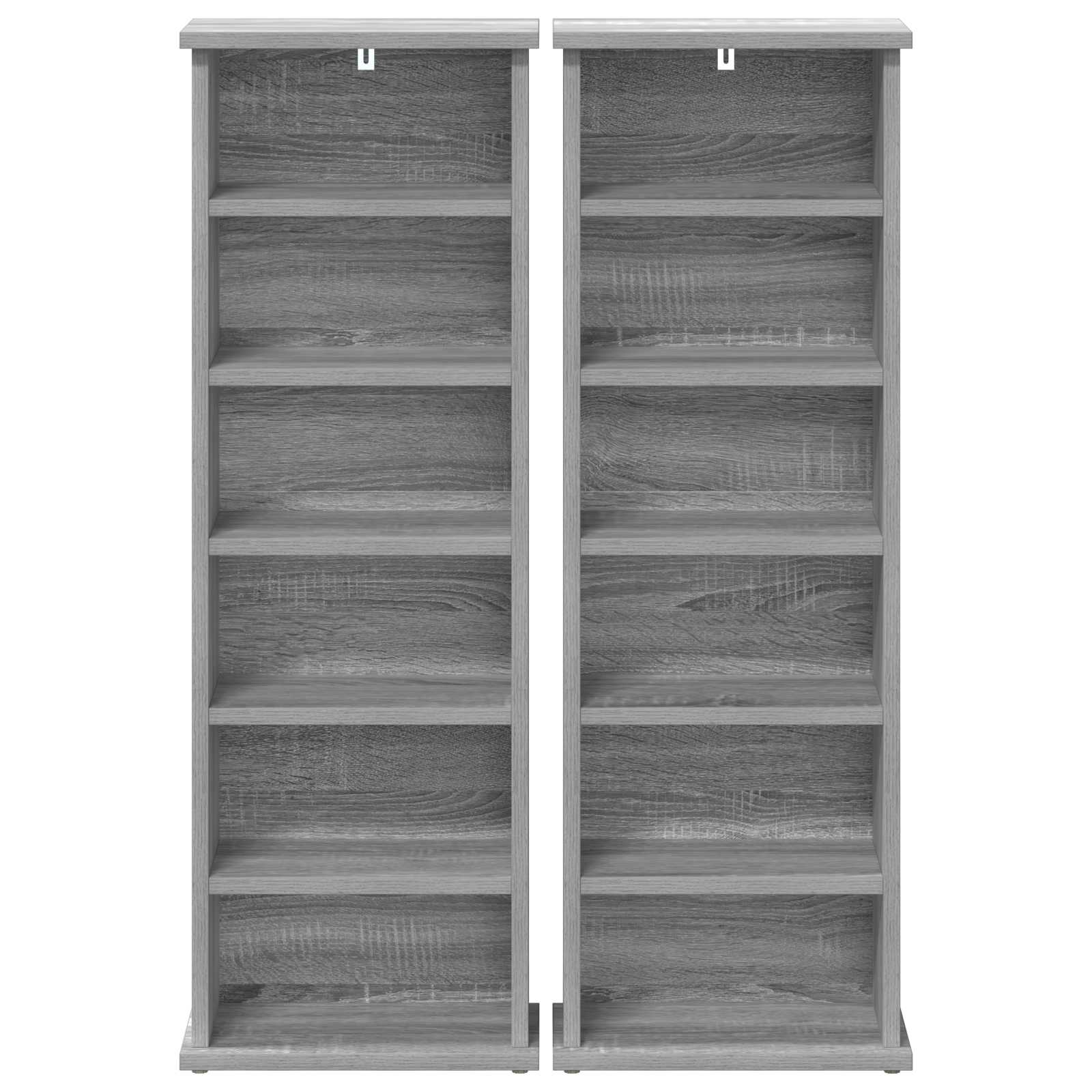 vidaXL Kabinet na płyty CD 2 szt. Szary Sonoma 60 x 17 x 92 cm