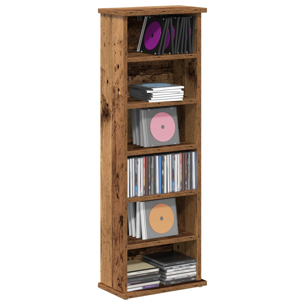 vidaXL Kabinet na płyty CD Stare drewno 60 x 17 x 92 cm