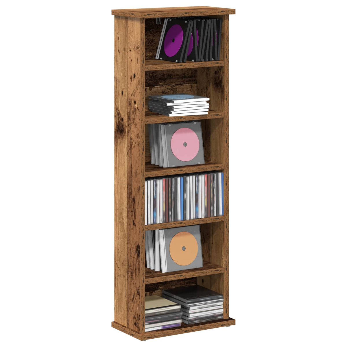 vidaXL Kabinet na płyty CD Stare drewno 60 x 17 x 92 cm