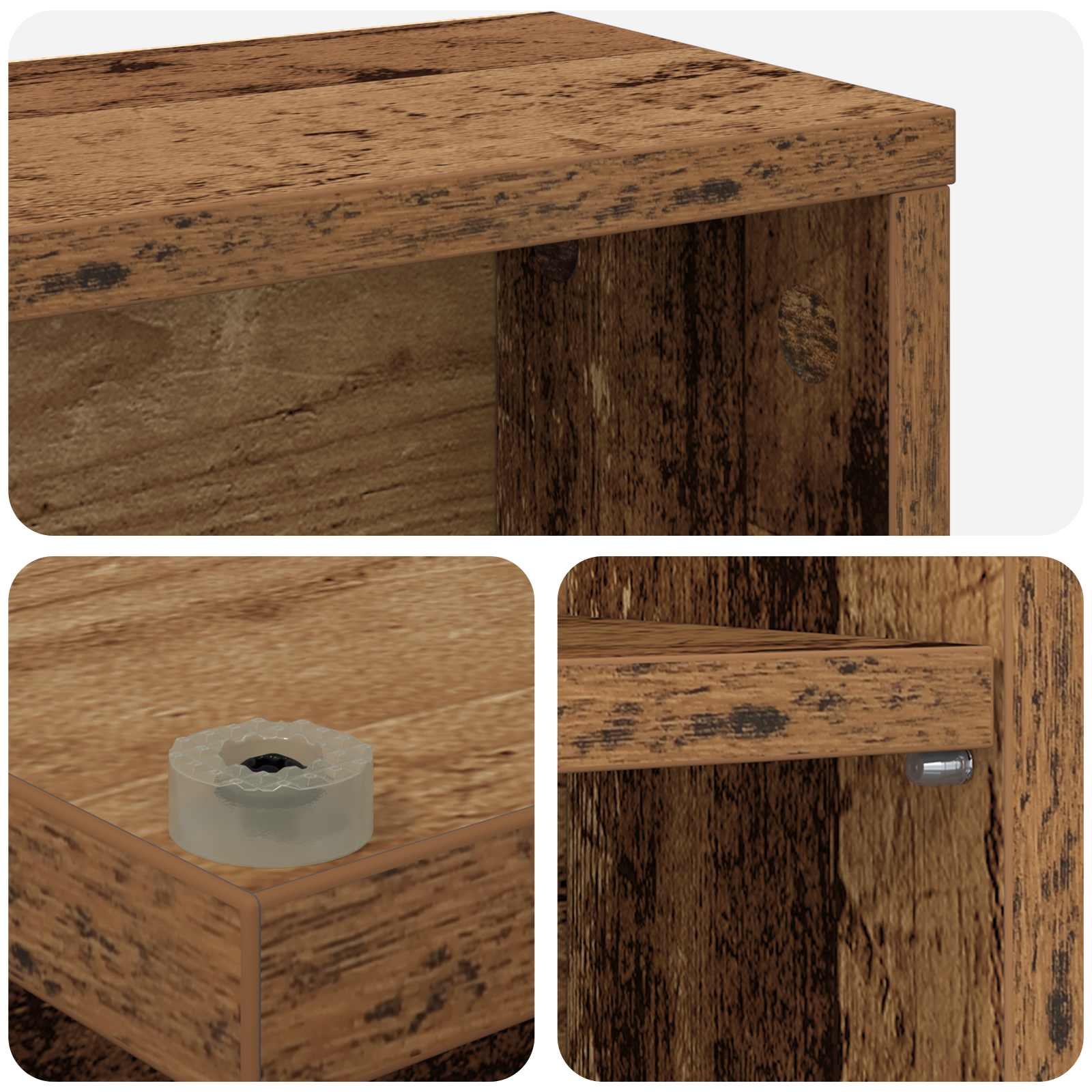 vidaXL Kabinet na płyty CD 2 szt. Stare drewno 60 x 17 x 92 cm