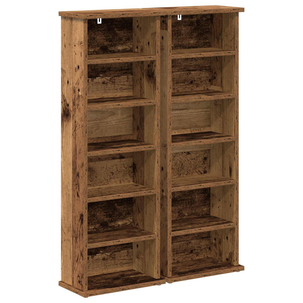 vidaXL Kabinet na płyty CD 2 szt. Stare drewno 60 x 17 x 92 cm