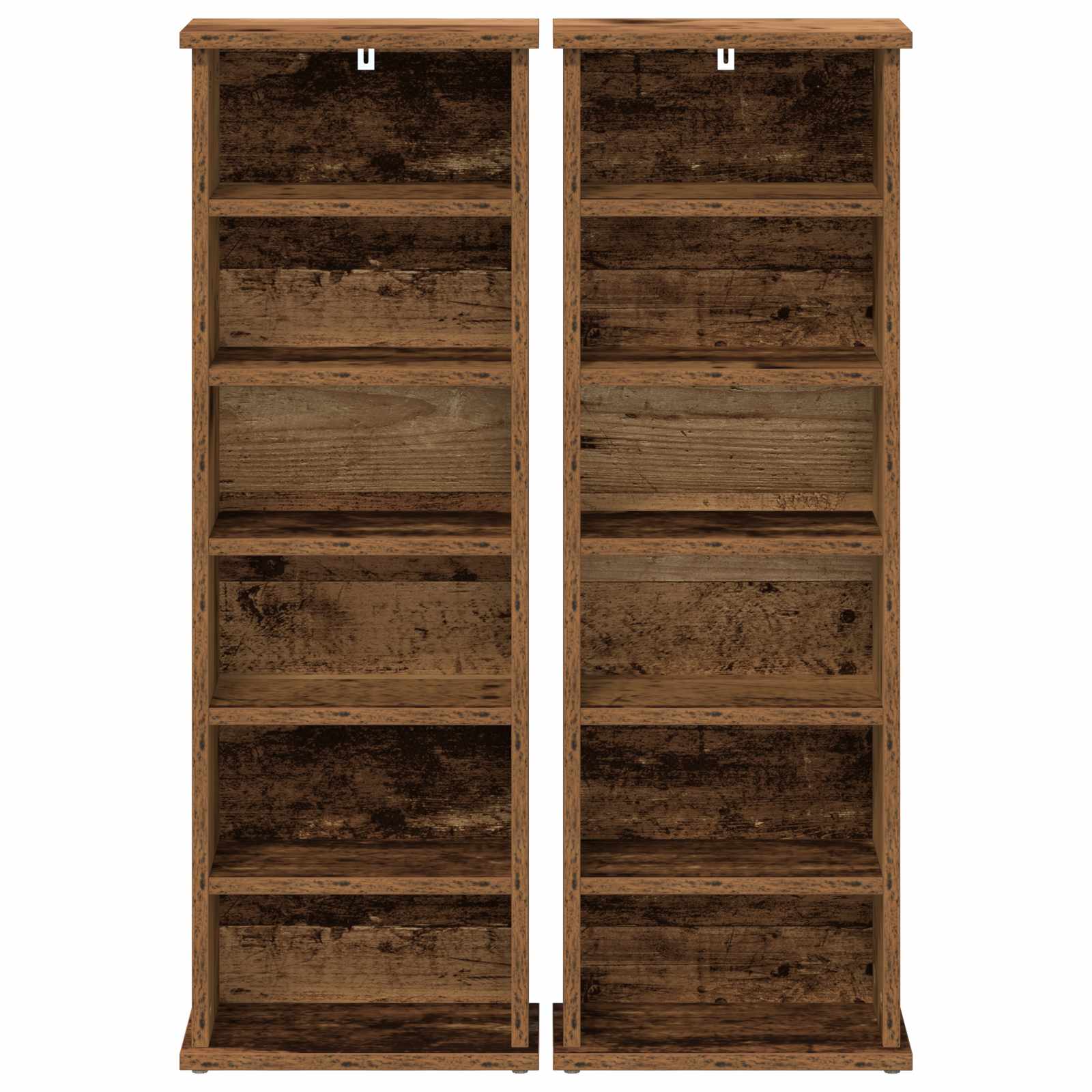 vidaXL Kabinet na płyty CD 2 szt. Stare drewno 60 x 17 x 92 cm