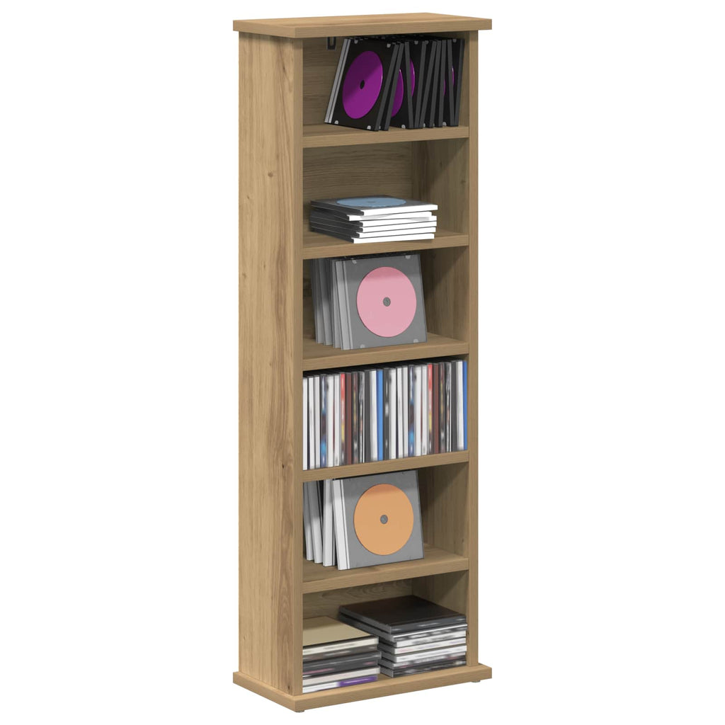 vidaXL Kabinet na płyty CD Dąb artisan 60 x 17 x 92 cm