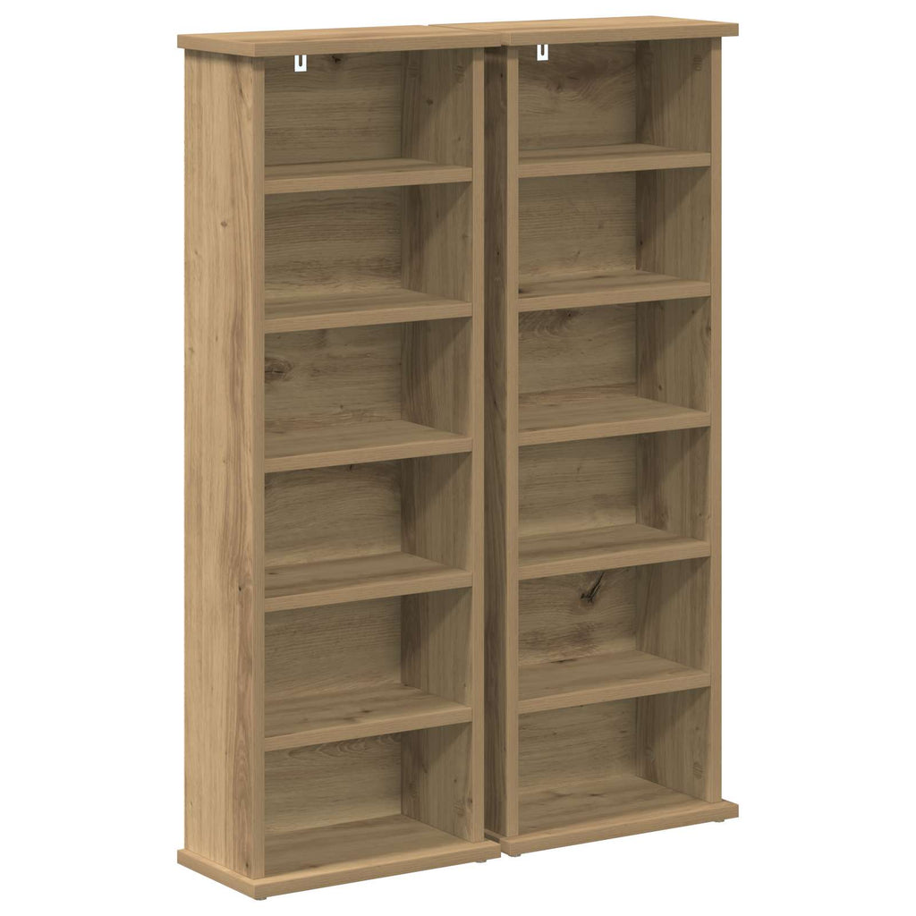 vidaXL Kabinet na płyty CD 2 szt. Dąb artisan 60 x 17 x 92 cm