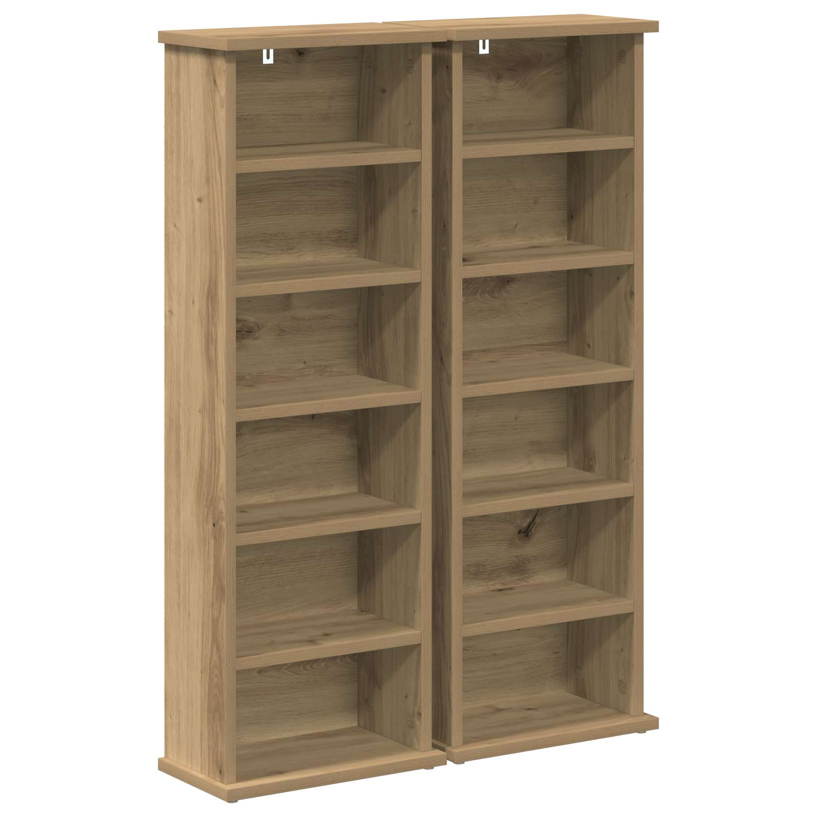 vidaXL Kabinet na płyty CD 2 szt. Dąb artisan 60 x 17 x 92 cm
