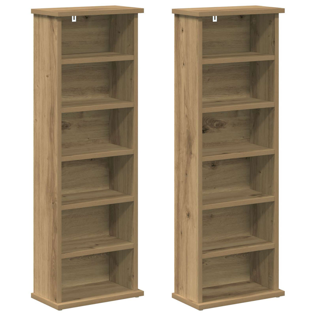 vidaXL Kabinet na płyty CD 2 szt. Dąb artisan 60 x 17 x 92 cm