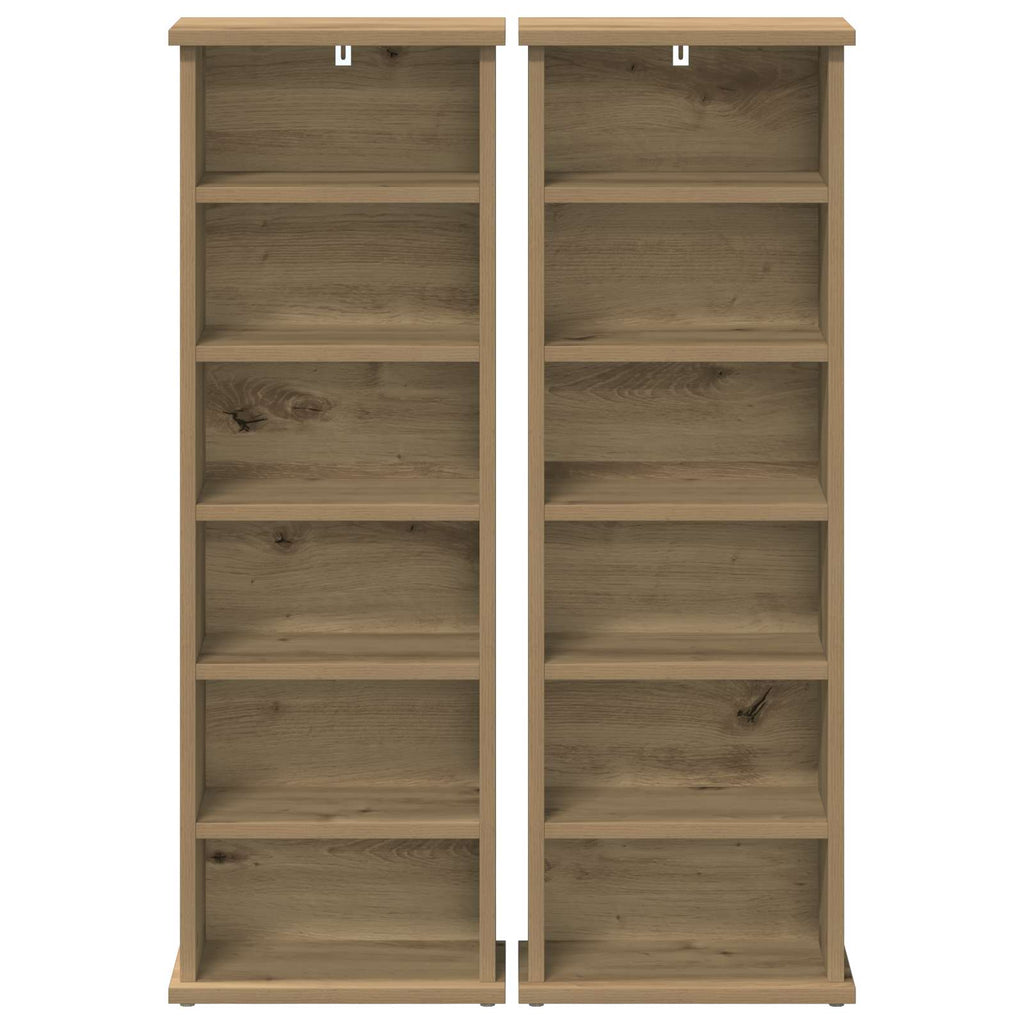 vidaXL Kabinet na płyty CD 2 szt. Dąb artisan 60 x 17 x 92 cm