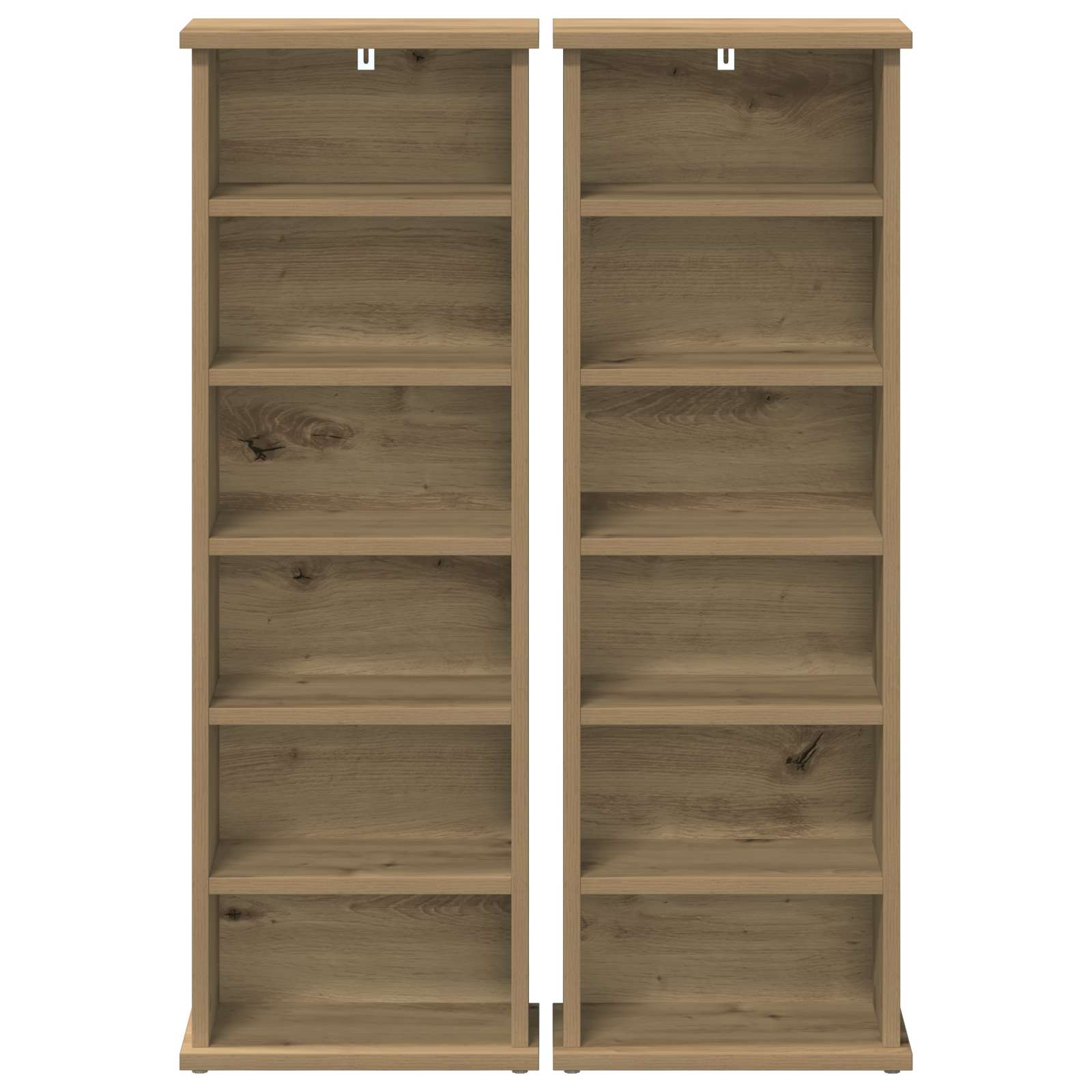 vidaXL Kabinet na płyty CD 2 szt. Dąb artisan 60 x 17 x 92 cm