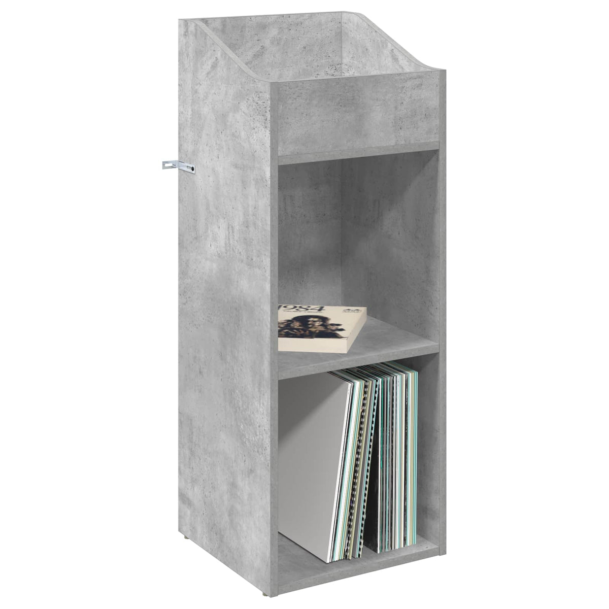 vidaXL Szafka na płyty winylowe Betonowy szary 36 x 36 x 95,5 cm