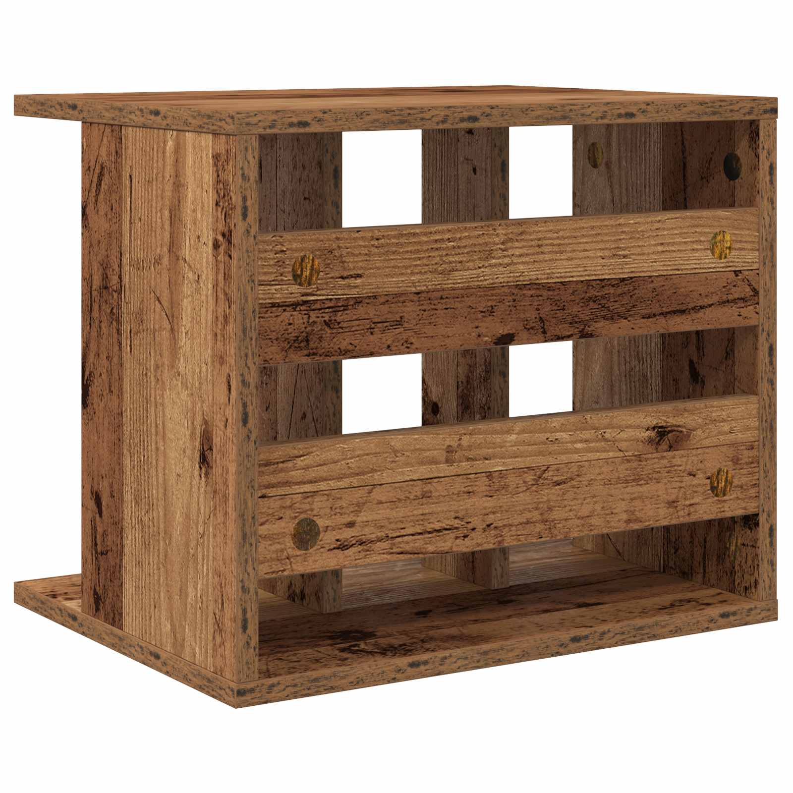 vidaXL Przechowywanie winyli Stare drewno 42 x 33 x 36 cm