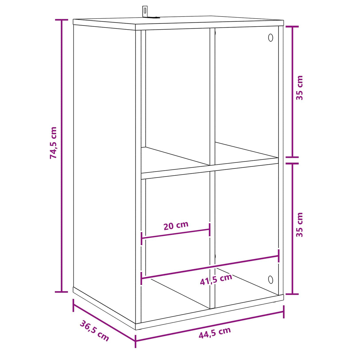 vidaXL Szafka na płyty winylowe Czarny dąb 44,5 x 36,5 x 74,5 cm