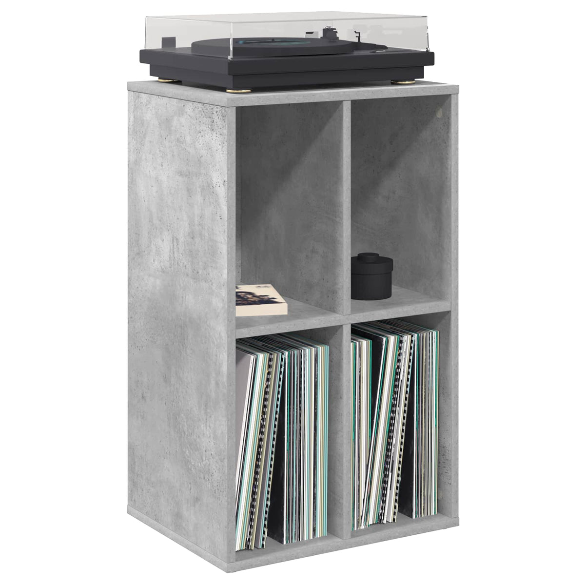vidaXL Szafka na płyty winylowe Betonowy szary 44,5 x 36,5 x 74,5 cm