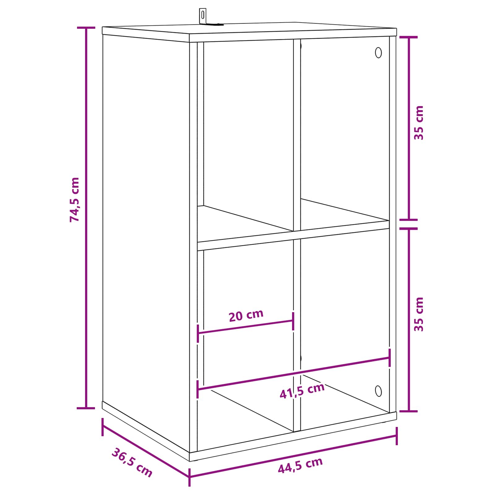 vidaXL Szafka na płyty winylowe Dąb wędzony 44,5 x 36,5 x 74,5 cm