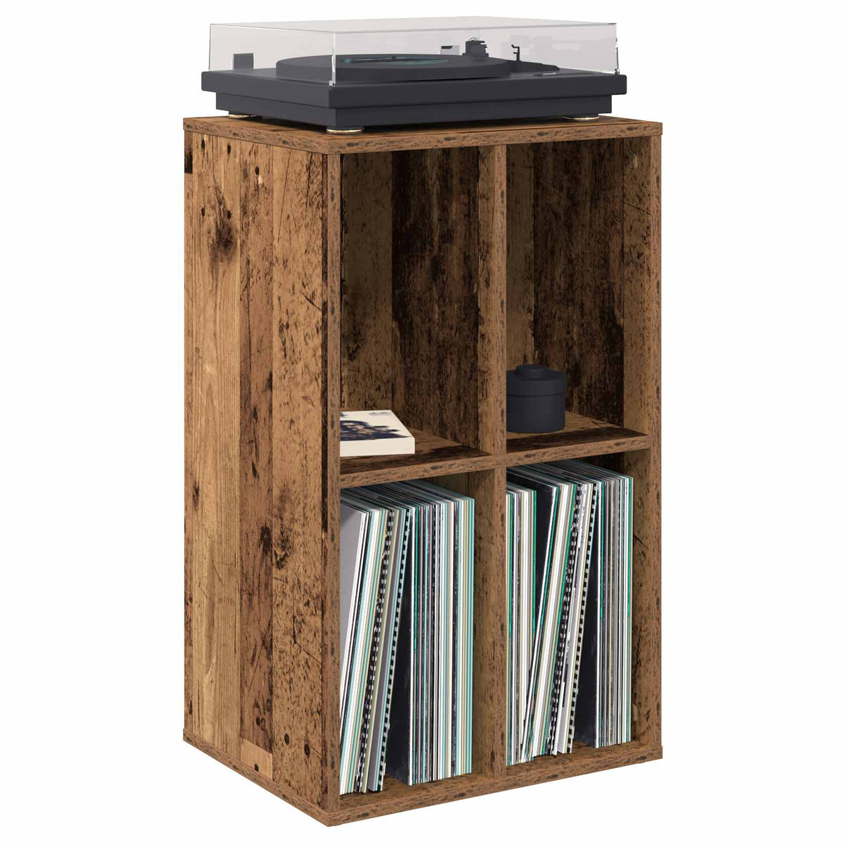 vidaXL Szafka na płyty winylowe Stare drewno 44,5 x 36,5 x 74,5 cm