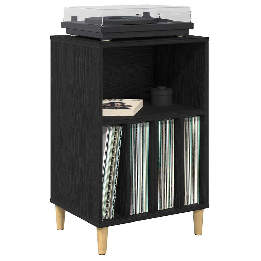 vidaXL Stojak na gramofon Czarny dąb 47 x 39,5 x 74,5 cm