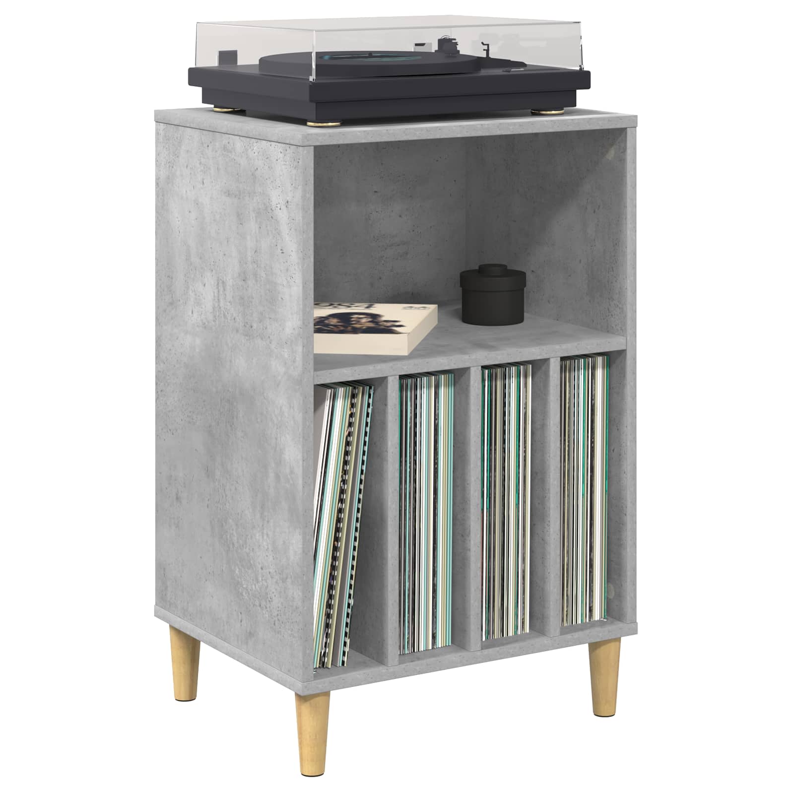 vidaXL Stojak na gramofon Betonowy szary 47 x 39,5 x 74,5 cm