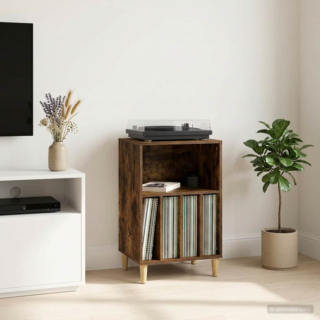 vidaXL Stojak na gramofon Dąb wędzony 47 x 39,5 x 74,5 cm