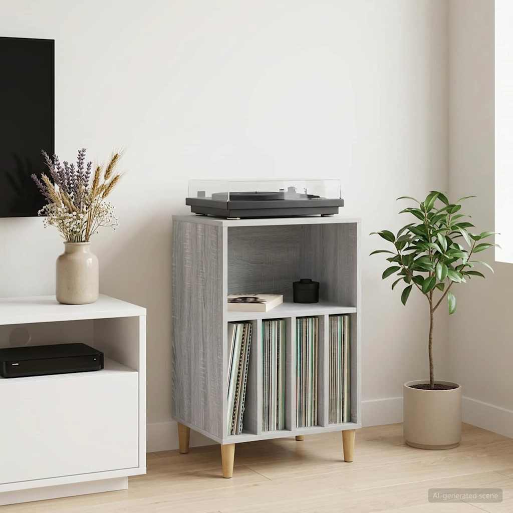 vidaXL Stojak na gramofon Szary Sonoma 47 x 39,5 x 74,5 cm