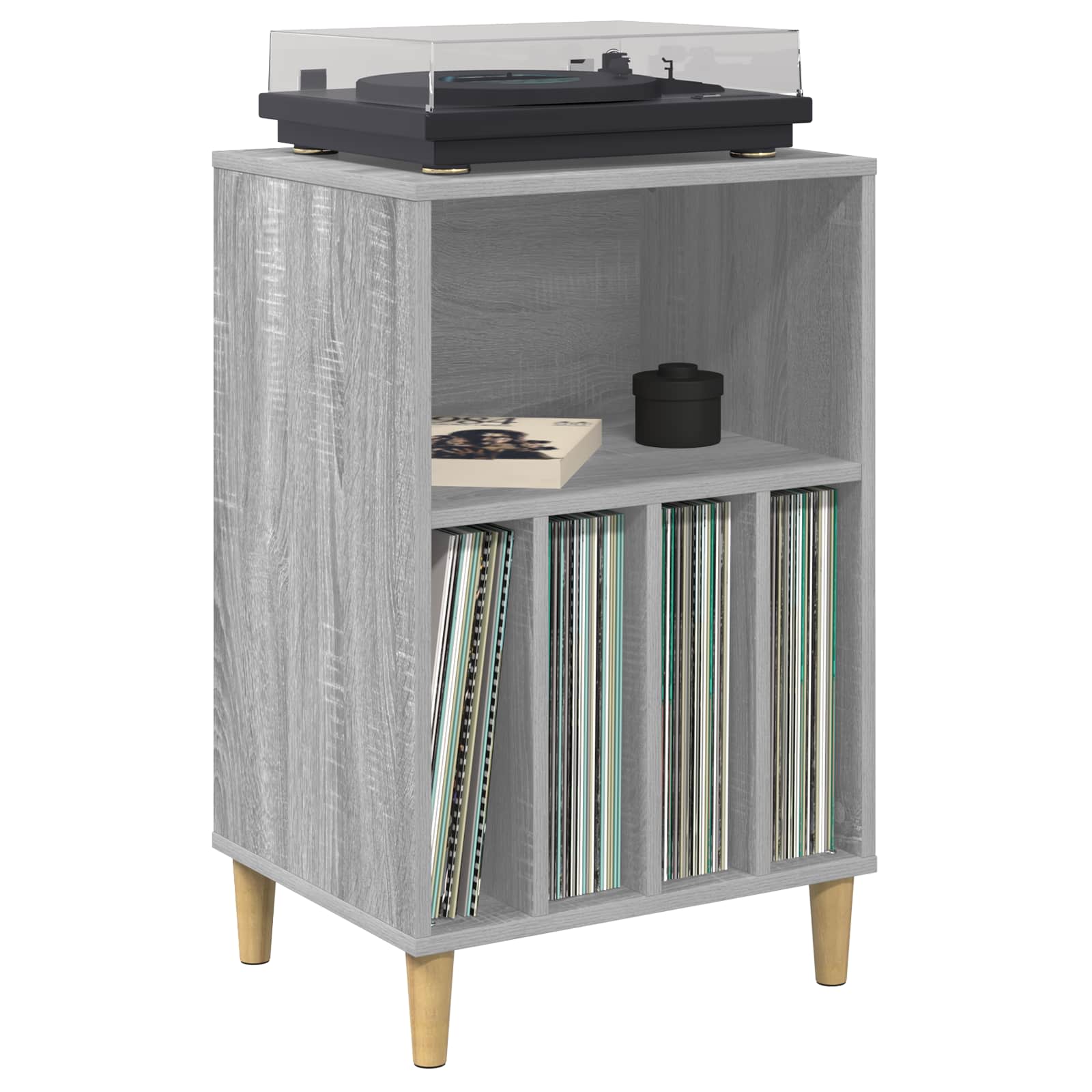 vidaXL Stojak na gramofon Szary Sonoma 47 x 39,5 x 74,5 cm